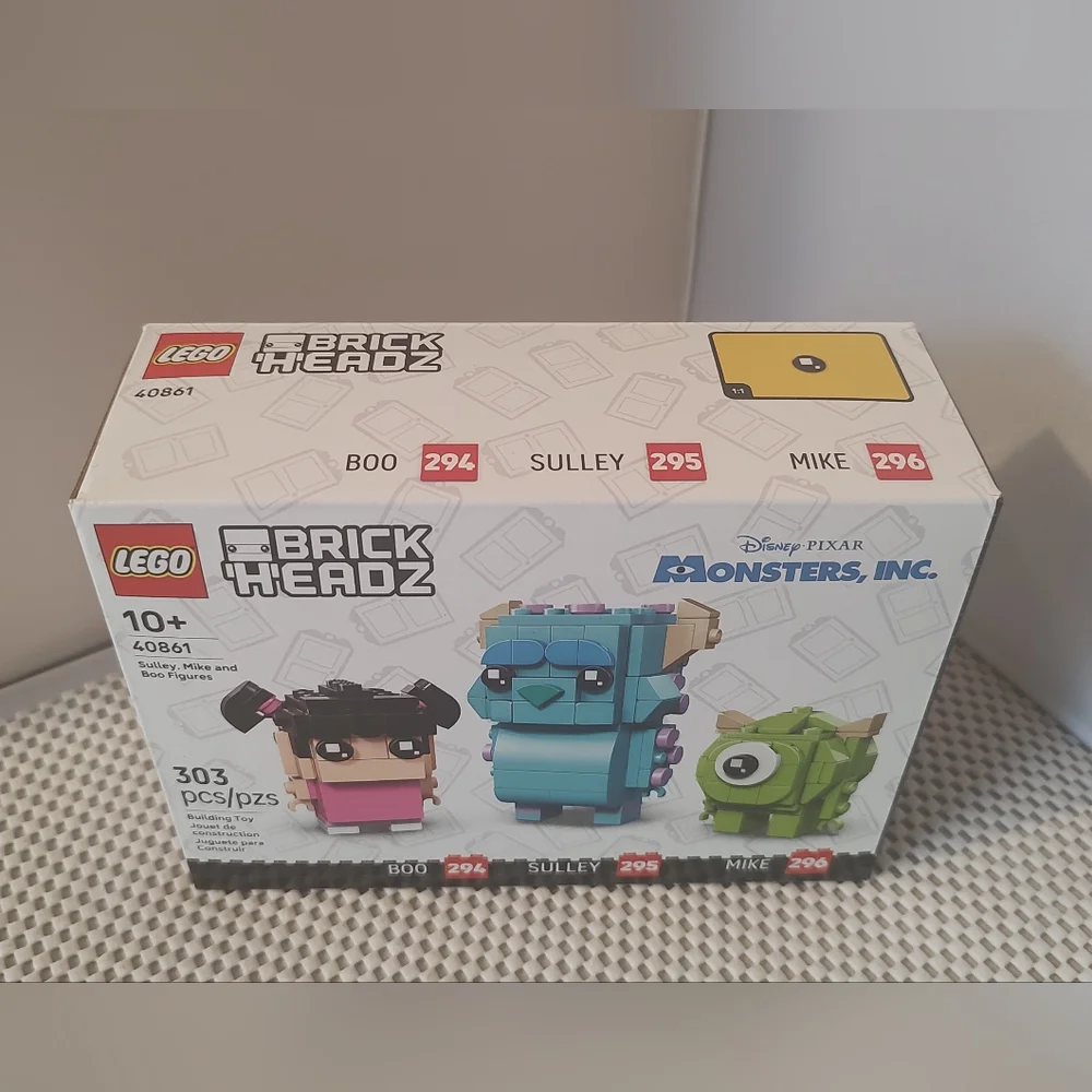 Lego 40861 Sulley, Mike & Boo Figures Monsters Inc Brick Headz NWT Building Toy